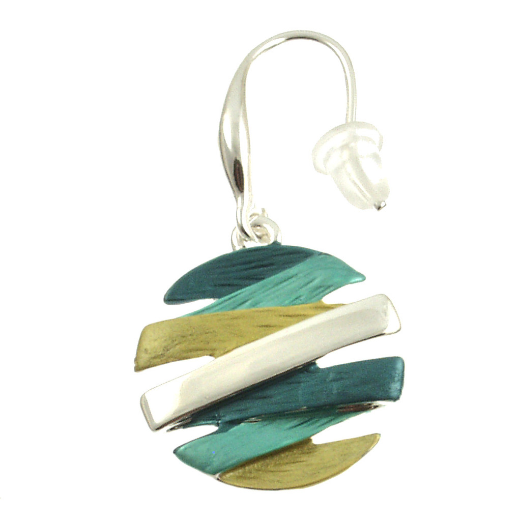 736-23 - SILVER/BLUE/GREEN/GOLD EARRING 