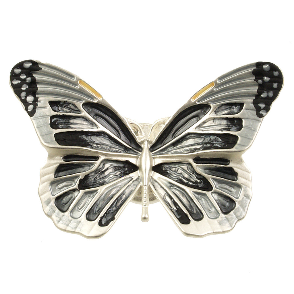 2056-7 - MAGNETIC BUTTERFLY BROOCH - GREY COMBINATION