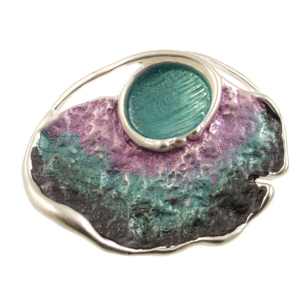 1602-2 - MAGNETIC TEXTURED BROOCH - BLUE COMBINATION