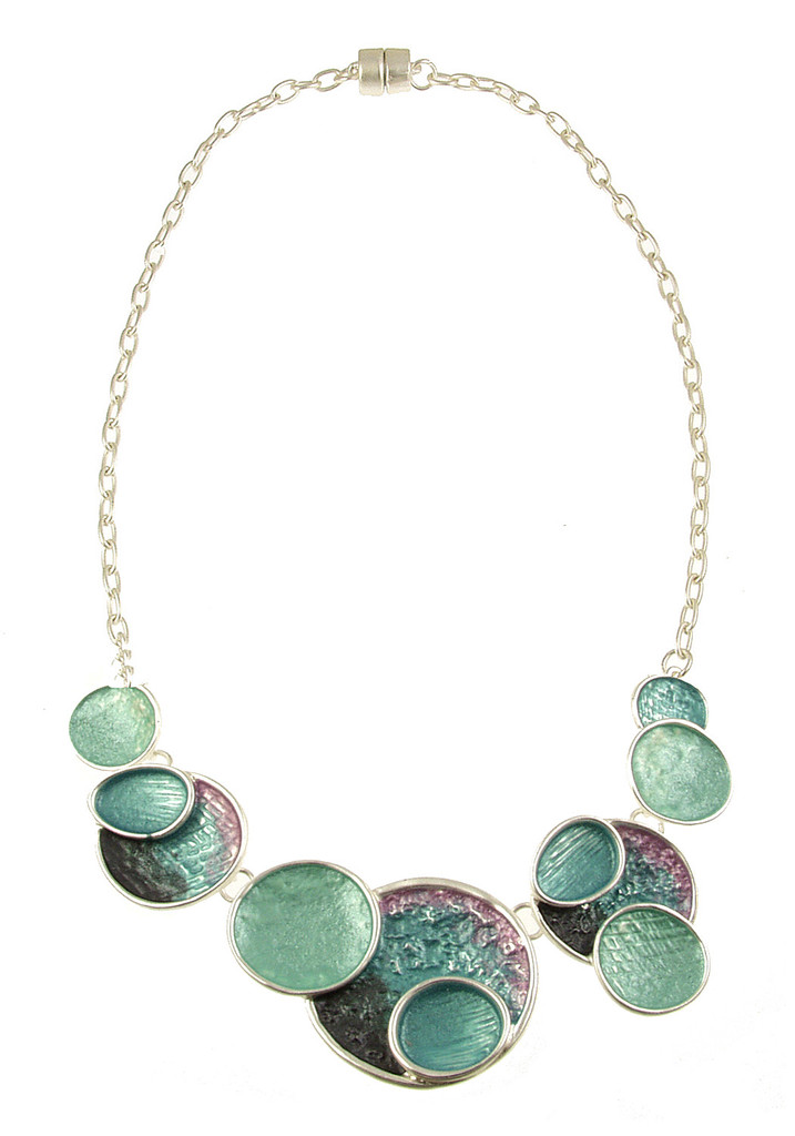 7207-2 - TEXTURED NECKLACE - BLUE COMBINATION 18"