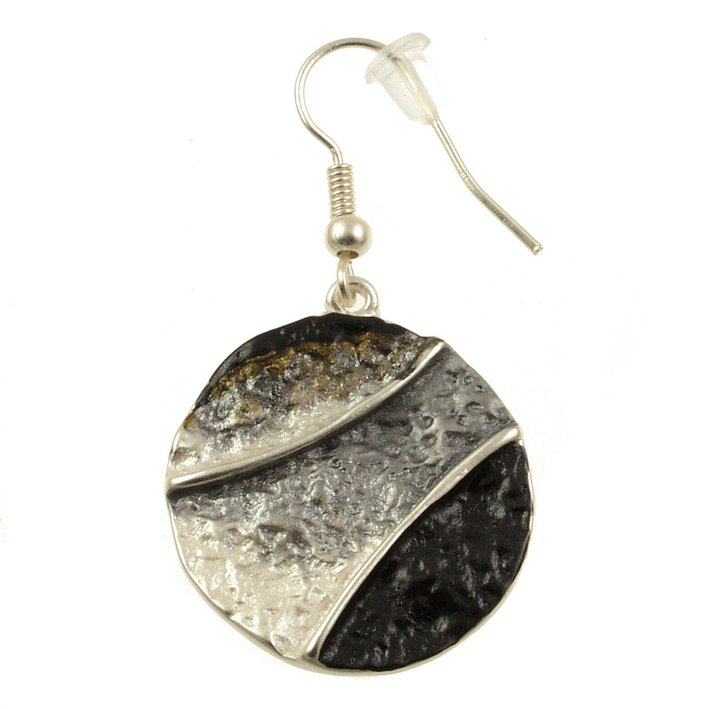 2550-7 - TEXTURED EARRING - GREY COMBINATION