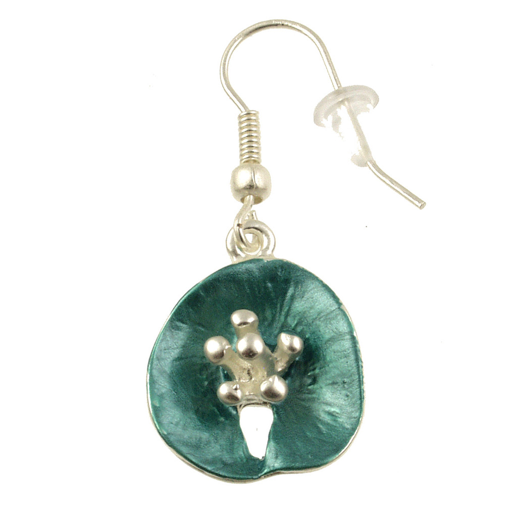 6751-3 - LILY PAD EARRING - AQUA-GREEN
