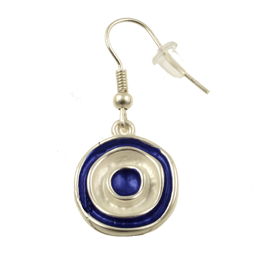 7163-28 - GREEK EARRING - BLUE-WHITE