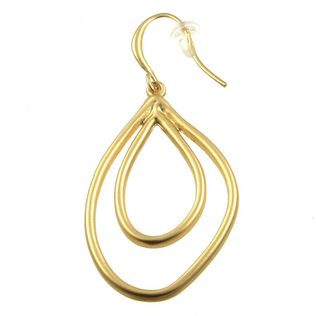 805-2 - LIGHT MATTE GOLD TEARDROP EARRING