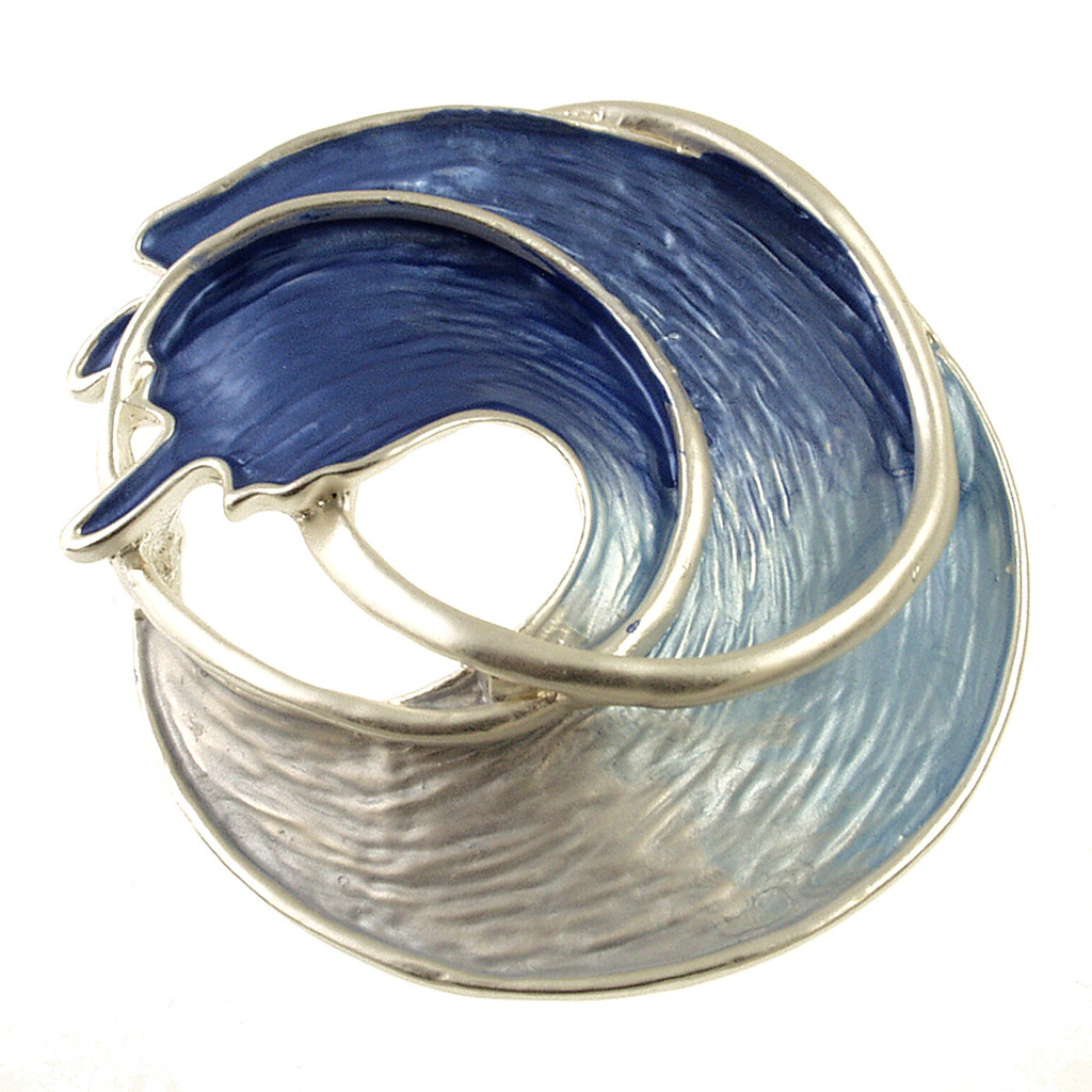 858-28 - MAGNETIC WAVE BROOCH - BLUE COMBINATION