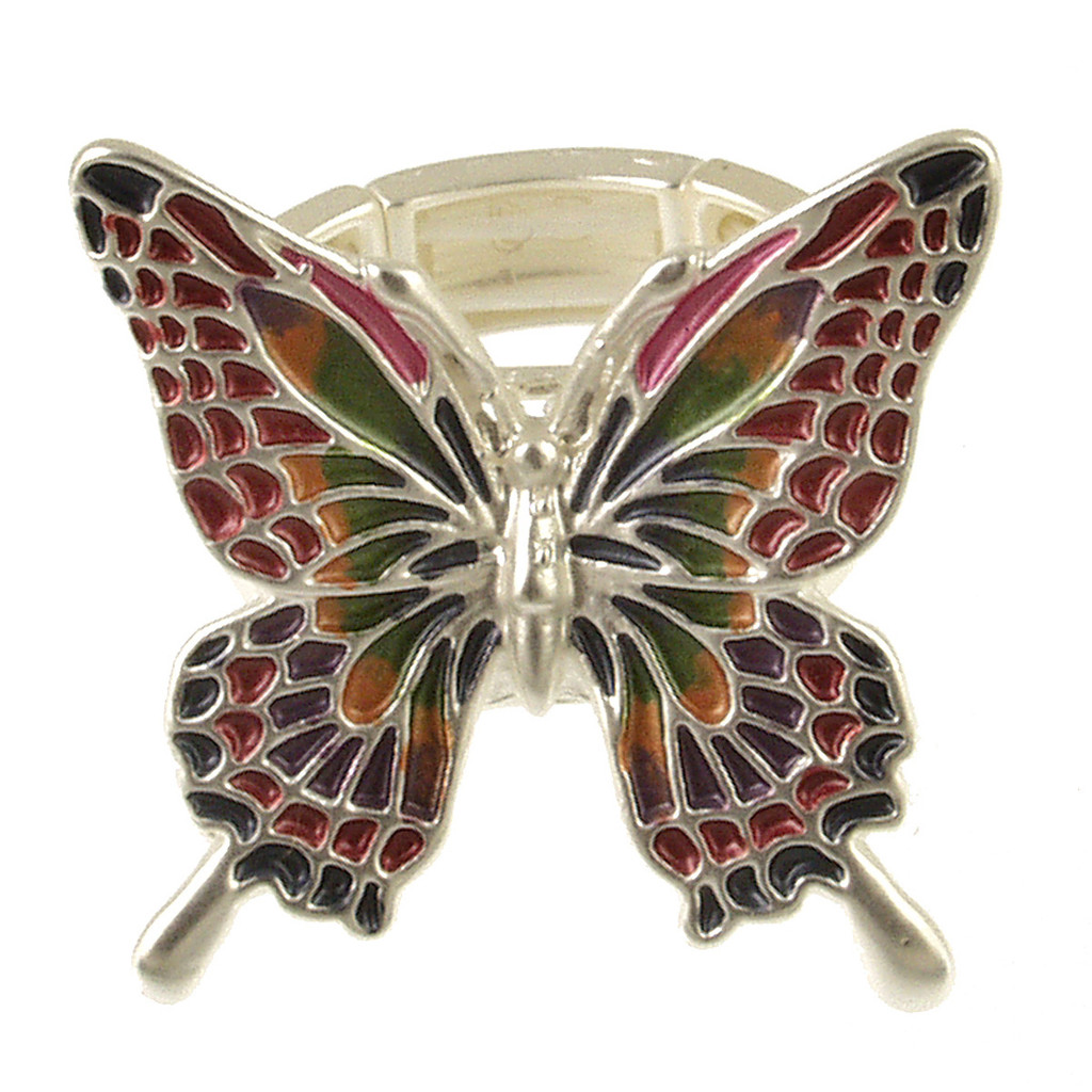 1661-2 - BUTTERFLY STRETCH RING - MULTI COMBINATION