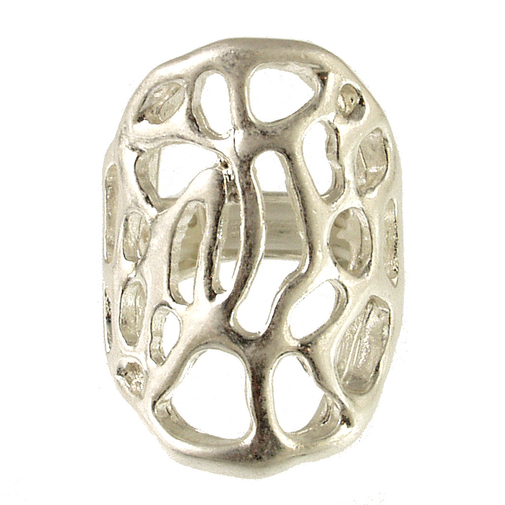 2207-1 - CORAL STRETCH RING - ANTIQUE SILVER