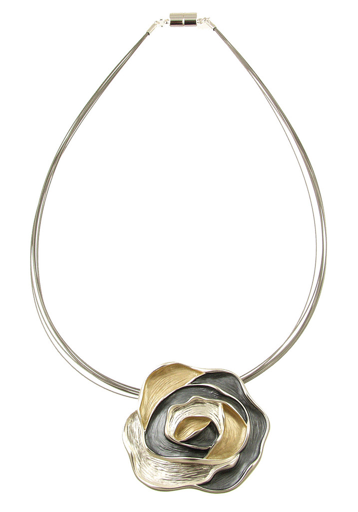 401-7 - ROSE PENDANT - GOLD COMBINATION 18"