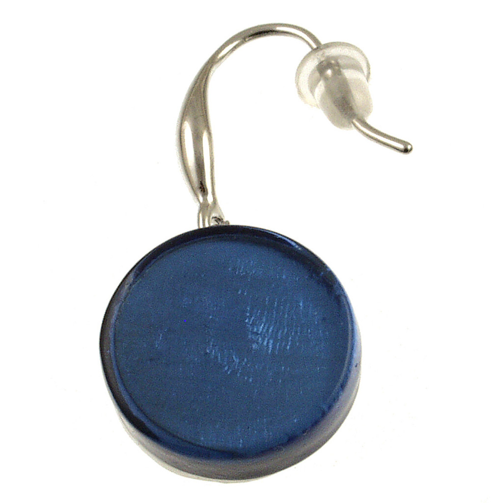 387-28 - ROUND RESIN EARRING - DARK BLUE