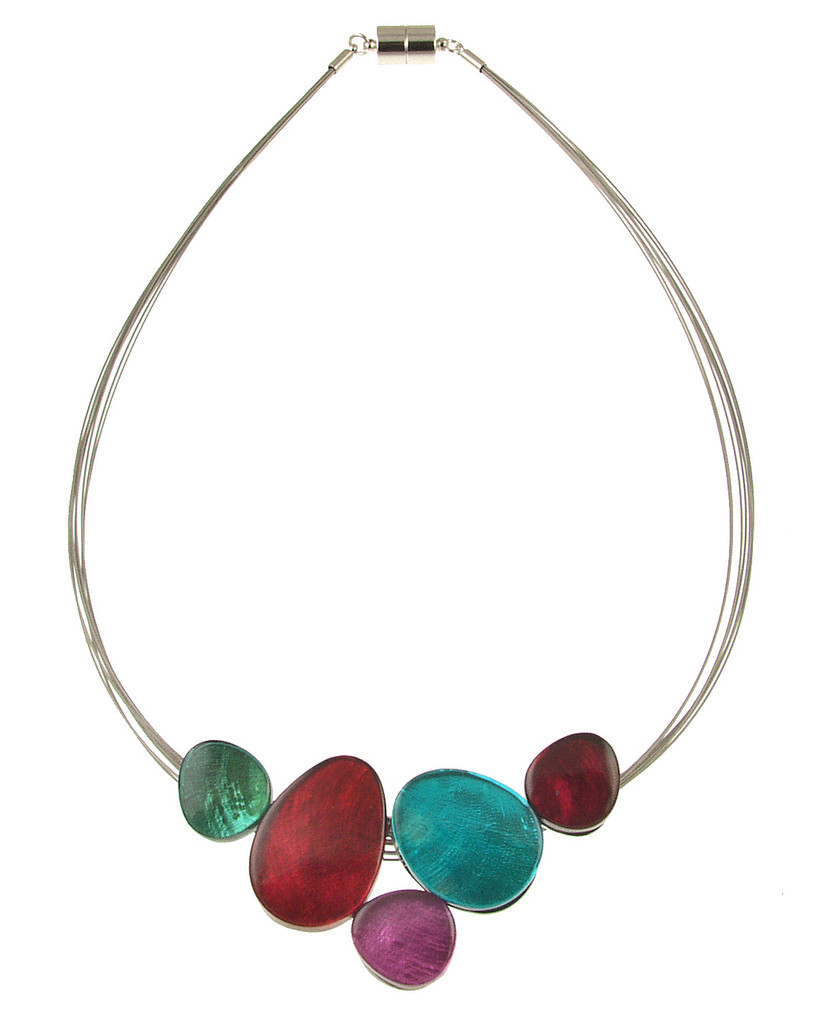 445-48 - RESIN NECKLACE - MULTI COMBINATION 18"