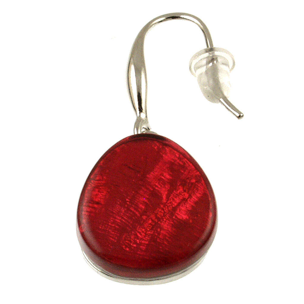 446-1 - OVAL RESIN EARRING - RED