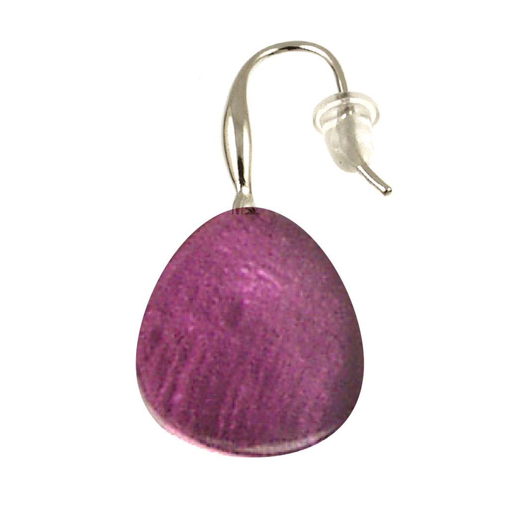 446-4 - OVAL RESIN EARRING - PURPLE