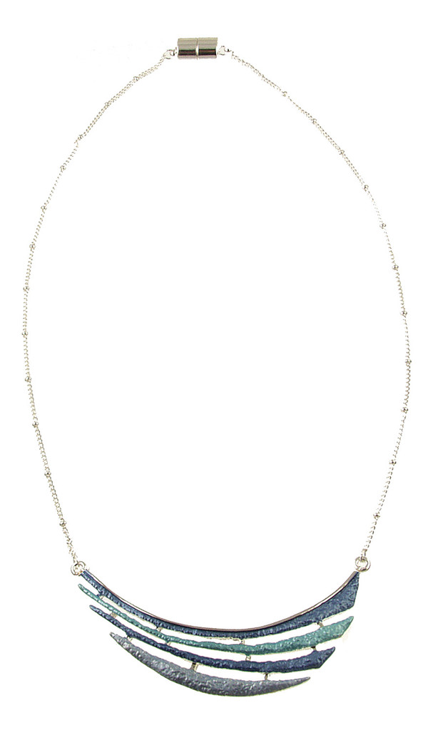 413-22 - EPOXY BAR NECKLACE - BLUE COMBINATION