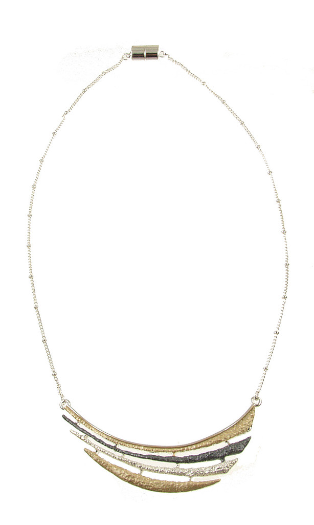 413-7 - EPOXY BAR NECKLACE - GOLD COMBINATION