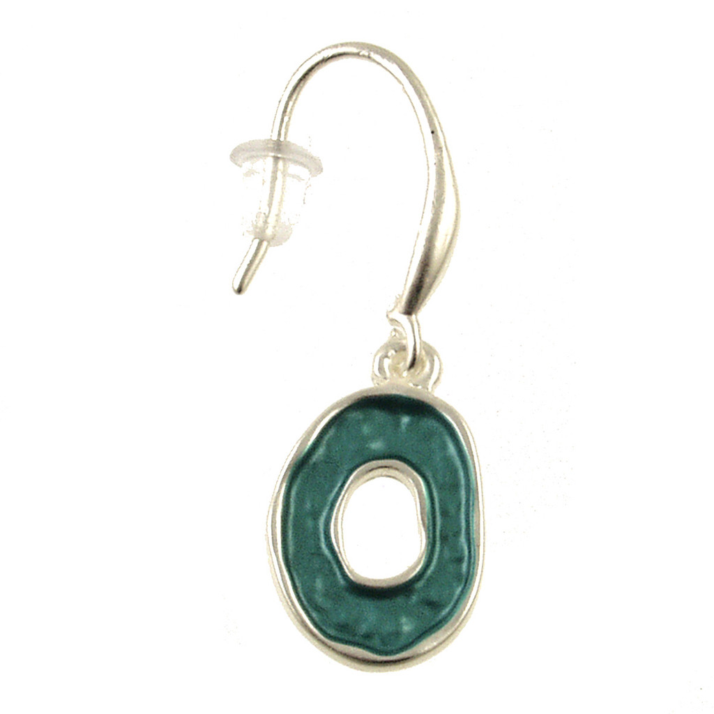 3164-22 - ORGANIC OVAL EARRING - AQUA