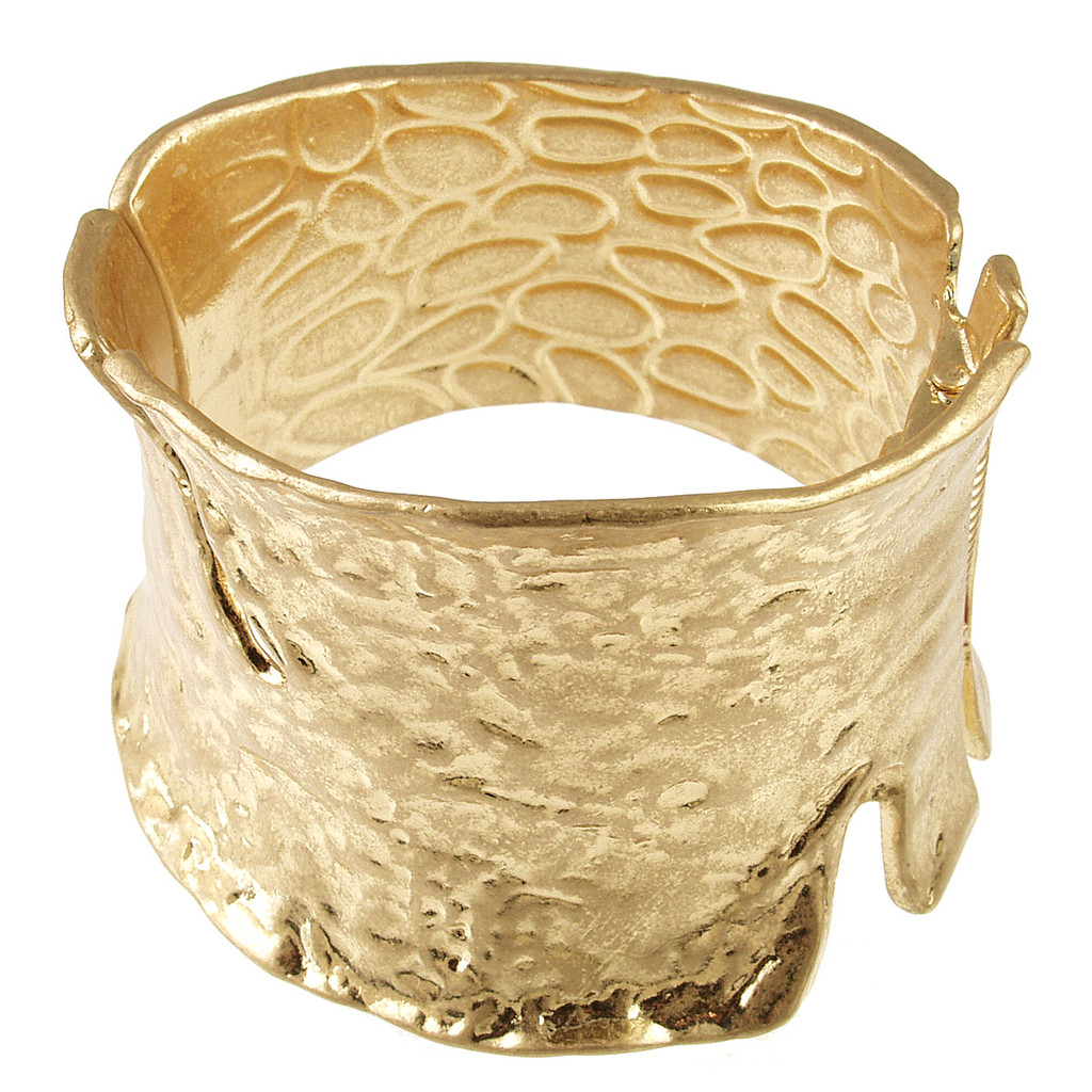 2990-2 - ANTIQUE GOLD HINGED CUFF BRACELET