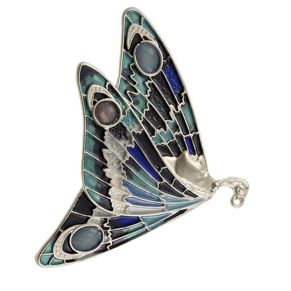 2355-2 - MAGNETIC BUTTERFLY BROOCH - BLUE COMBINATION