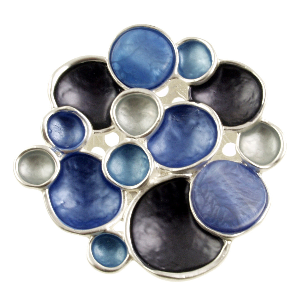 1572-2 - MAGNETIC BUBBLE BROOCH - BLUE COMBINATION