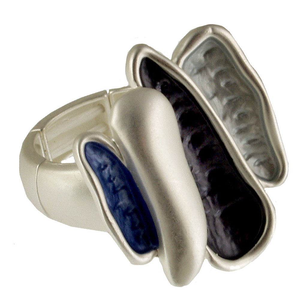 2080-2 - JAGGED STRETCH RING - BLUE COMBINATION