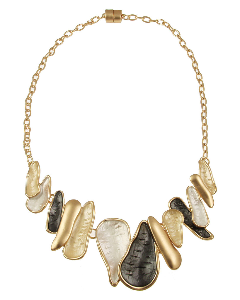 7427-7 - JAGGED NECKLACE - GOLD COMBINATION 18"