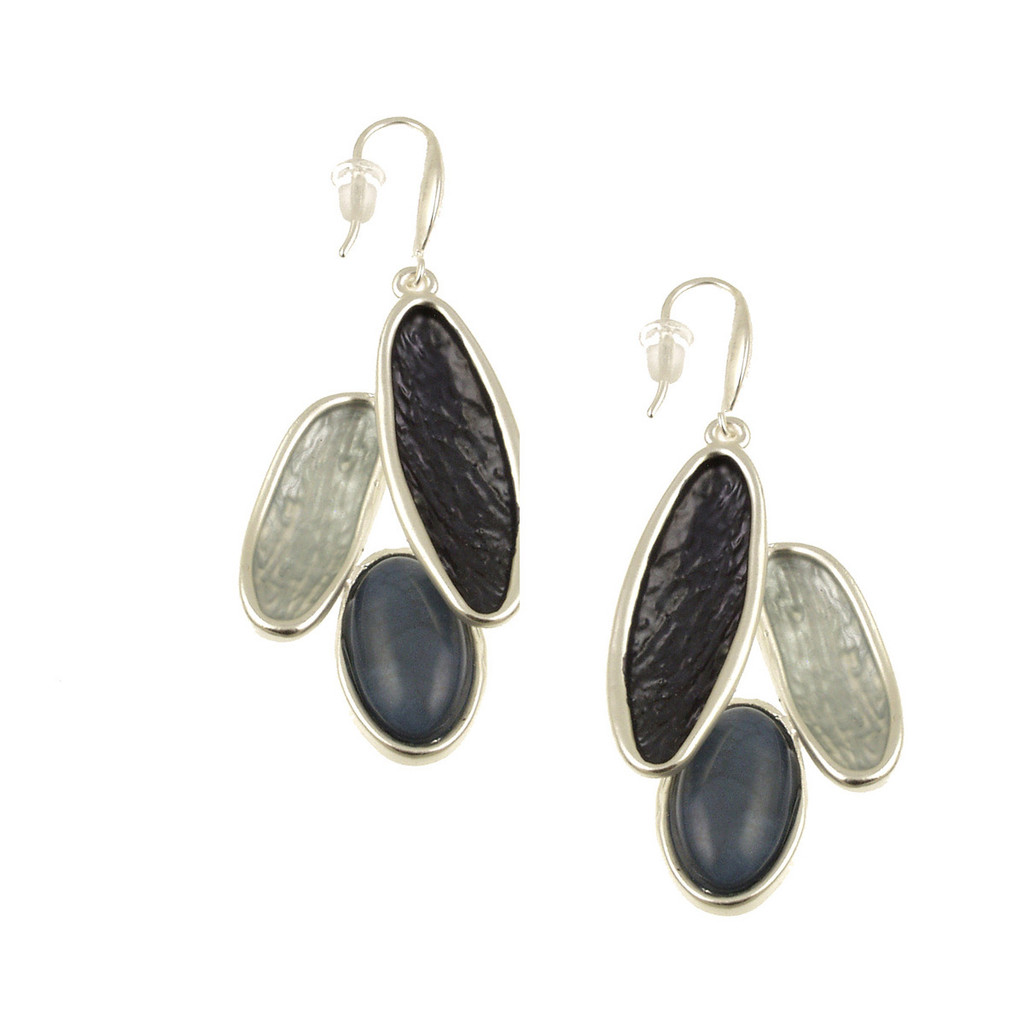 7673-2 - SATORI EARRING WITH RESIN - BLUE COMBINATION