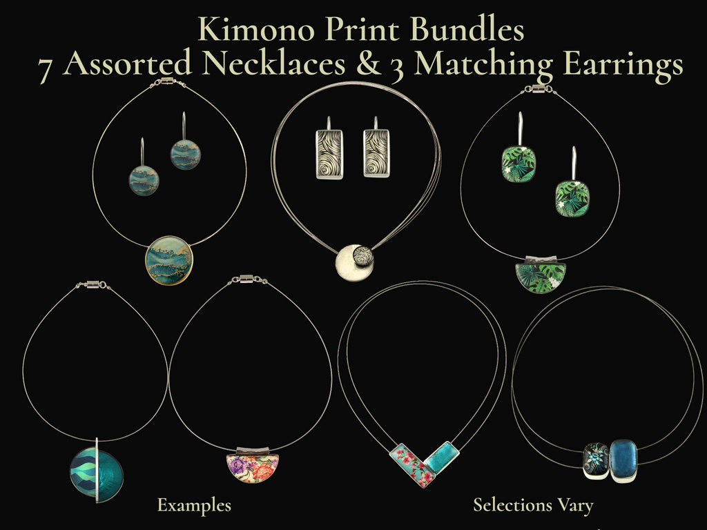 10 for $40 Kimono Collection bundles include 7 pendants with 3 matching earrings