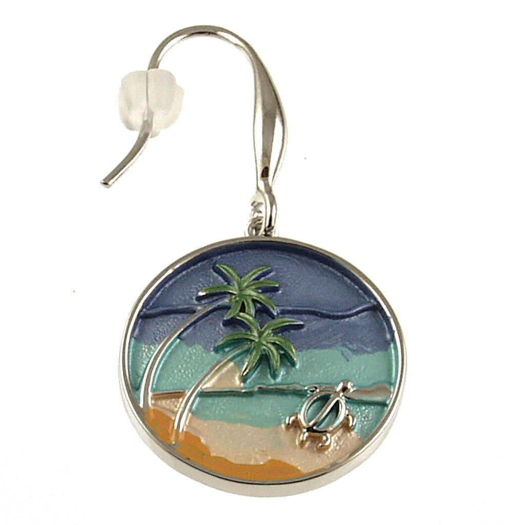 745-1 - TURTLE UNDER THE PALM TREE EARRING 