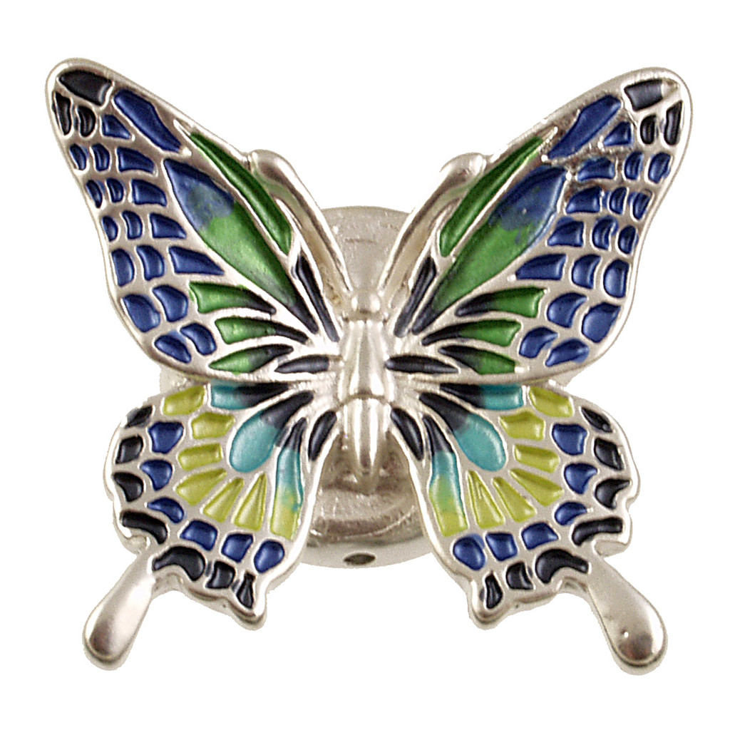 3003-3 - MAGNETIC BUTTERFLY BROOCH - GREEN/BLUE COMBINATION - 1.25"