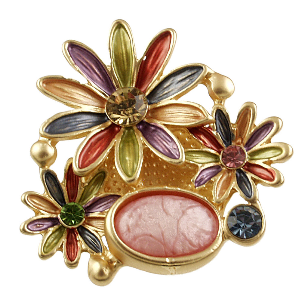 3005-4 - MAGNETIC FLORAL BROOCH - MULTI COMBINATION - 1.25"