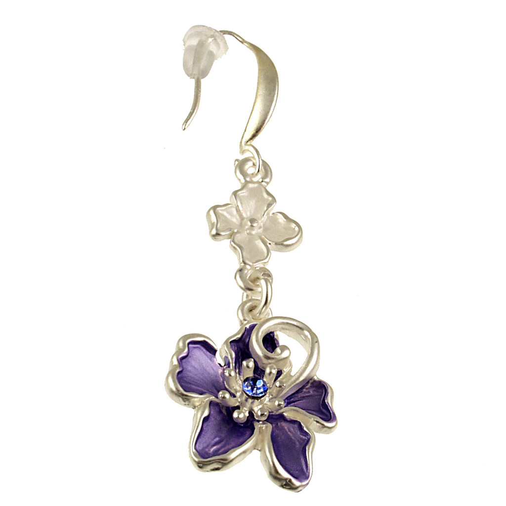 7914-28 - FLORAL DROP EARRING - PURPLE 