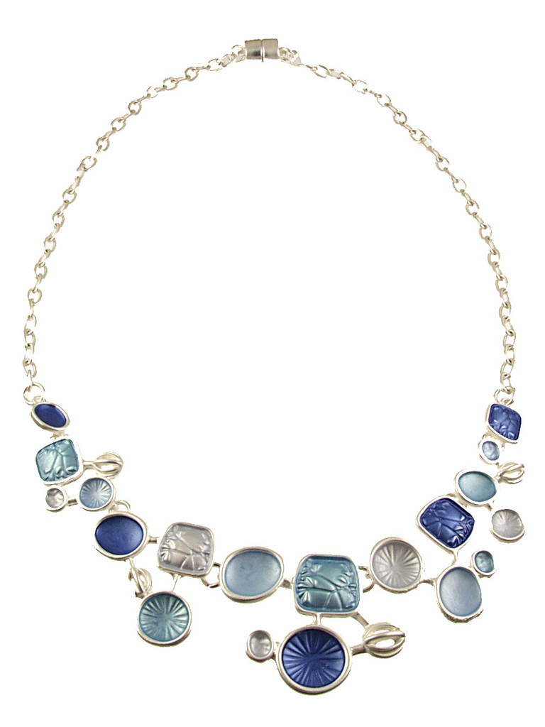 7870-28 - CASCADE NECKLACE - BLUE COMBINATION - 18"
