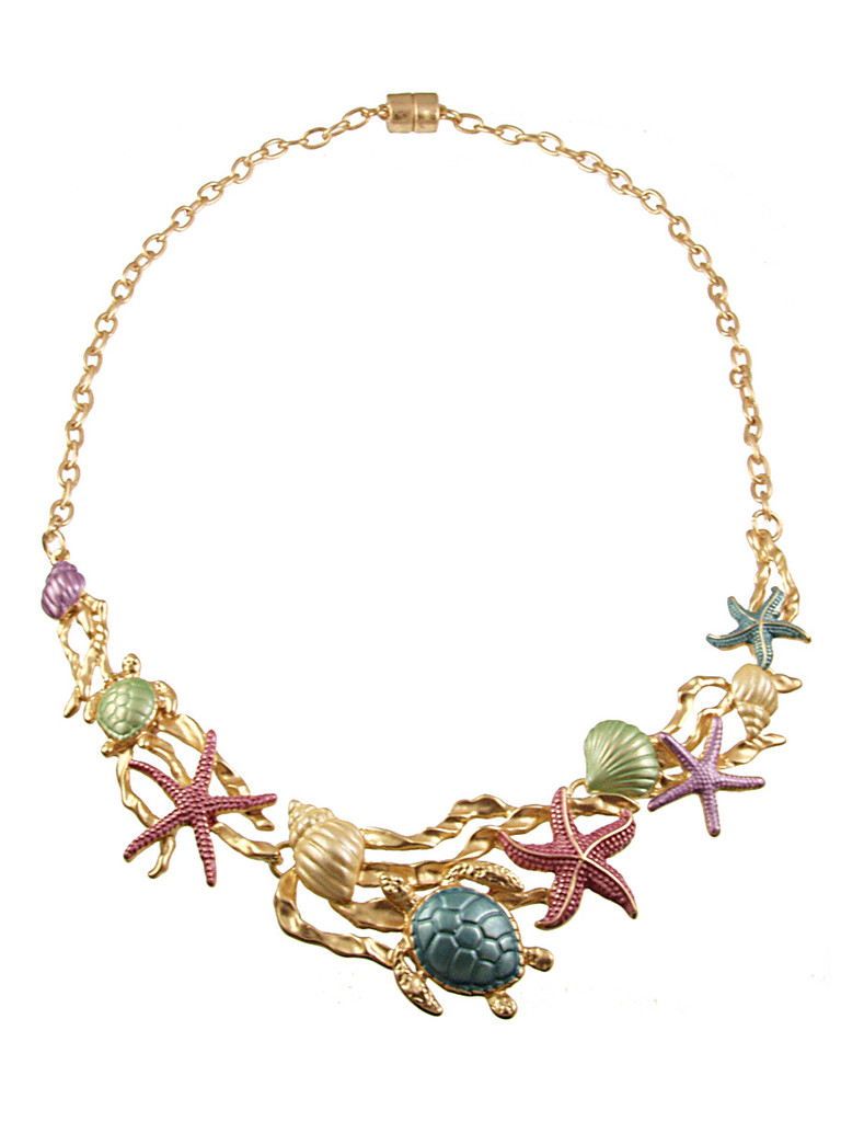 7840-4 - UNDER THE SEA NECKLACE - MULTI COMBINATION - 18"