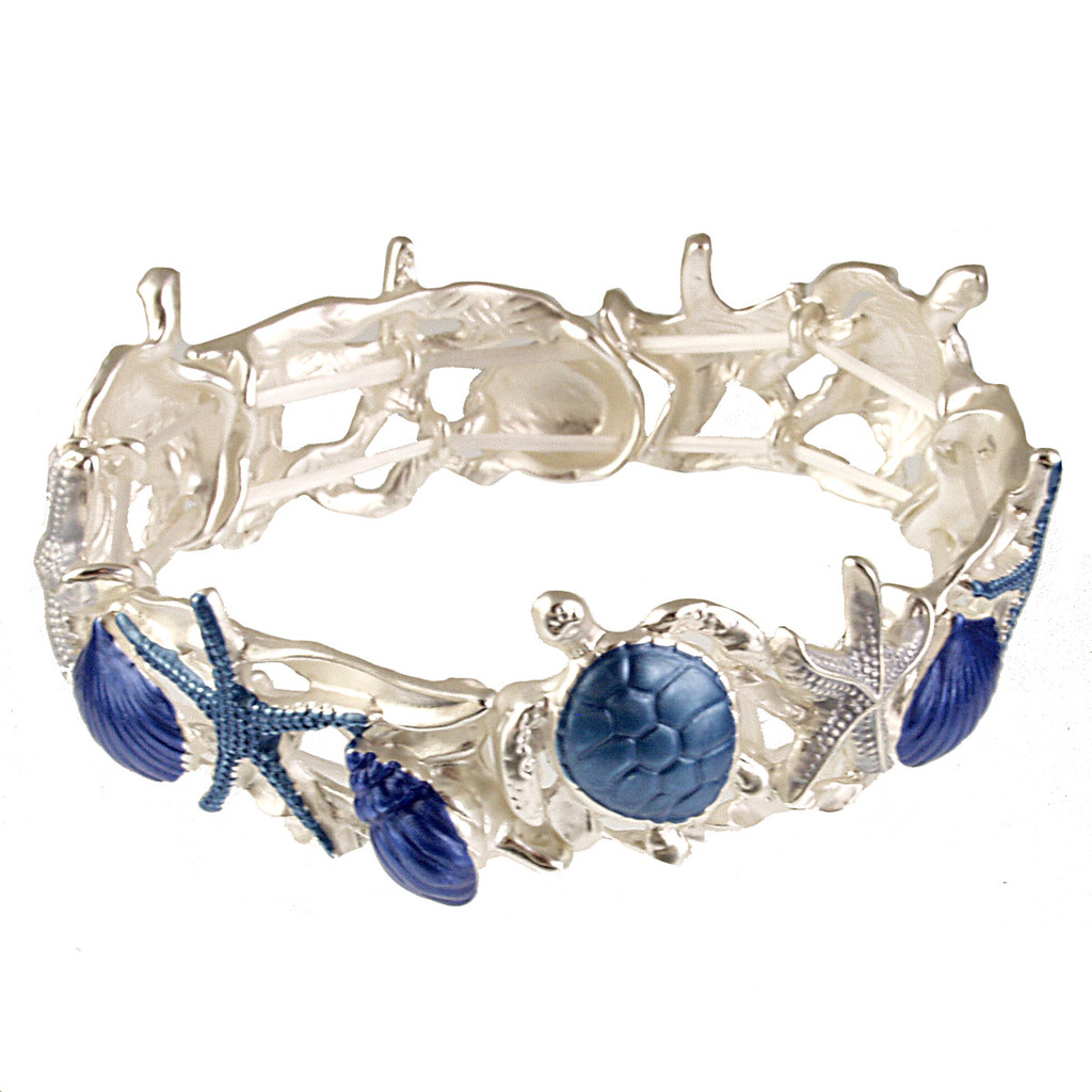 2453-28 - UNDER THE SEA STRETCH BRACELET - BLUE COMBINATION
