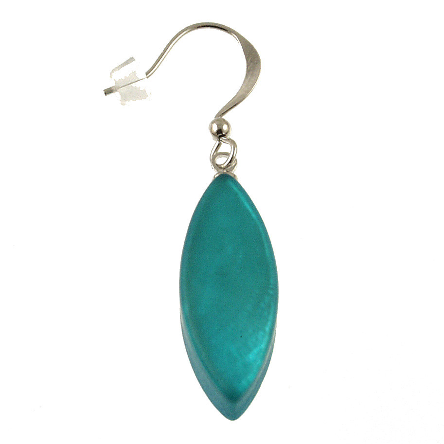 885-2 - RESIN LEAF EARRING - TURQUOISE 