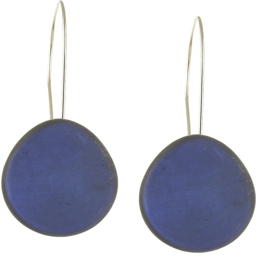 4566-28 - ROUND RESIN EARRING - TURKISH SEA - 1.75"