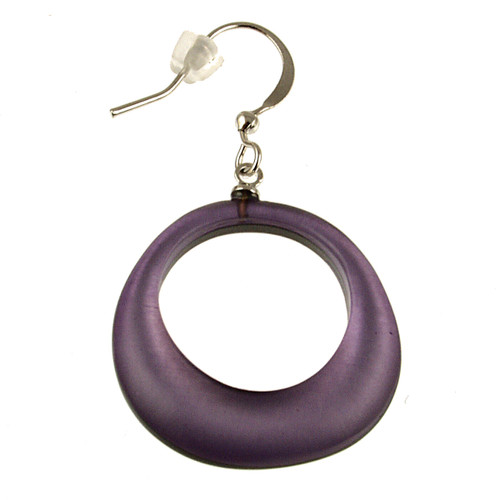 1726-4 - HOLLOW CIRCLES EARRING - PURPLE