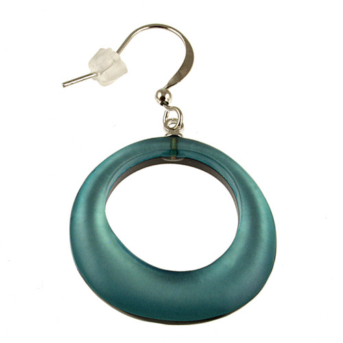 1726-2 - HOLLOW CIRCLES EARRING - TURQUOISE