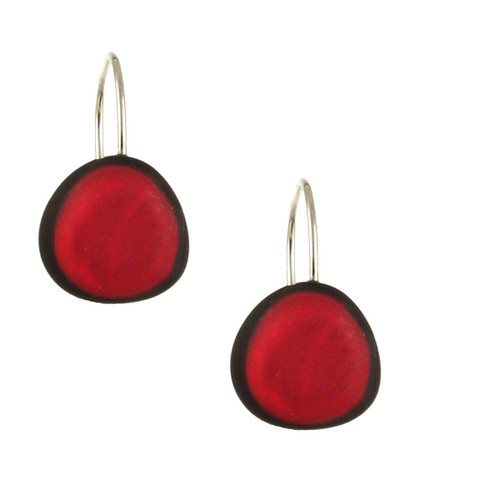 4571-1 - SMALL ROUND RESIN EARRING - RED - .5"
