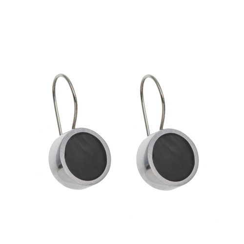 4515-9 - SMALL ROUND ALUM EARRING - CHARCOAL