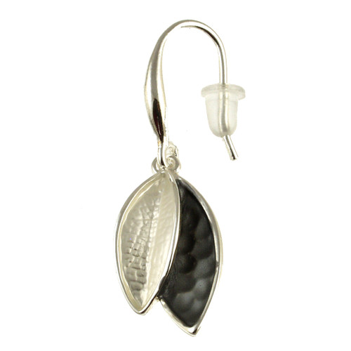 7009-1 - WHITE/GREY LEAF PETAL EARRING 
