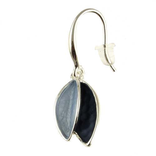 7009-2 - LIGHT BLUE/DARK BLUE LEAF PETAL EARRING