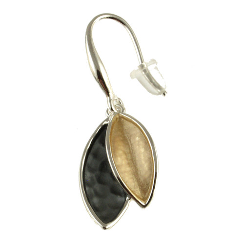 7009-7 - GOLD/GREY LEAF PETAL EARRING
