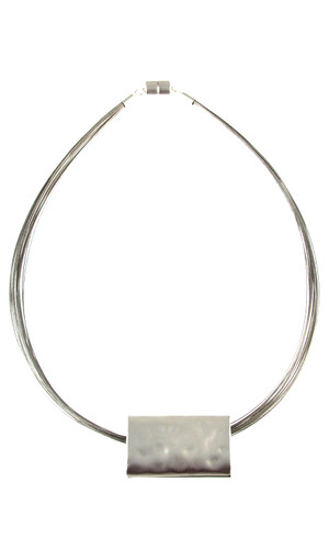 5169-1 - MATTE SILVER/GUN METAL REVERSIBLE PENDANT