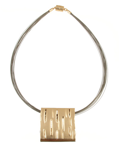 5182-2 -Sand Silver/Matte Gold Necklace