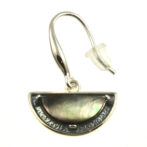 2367-1 - BLACK SHELL/BLACK LEATHER EARRING