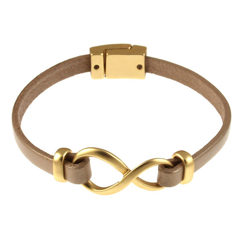6138-83 - LIGHT MATTE GOLD/CHAMPAGNE INFINITY BRACELET