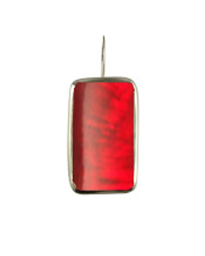 2034-1 - RESIN/ALUM EARRING - 1" RED