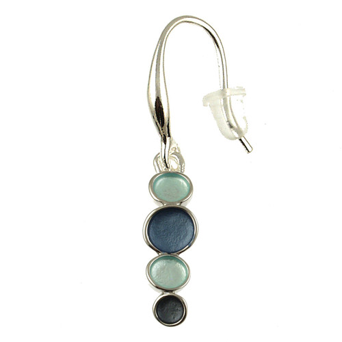 7037-2 - BLUE COMBI DROP EARRING - 1.5"