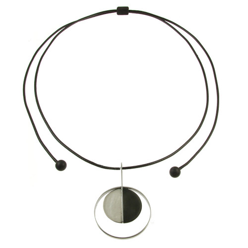 2207-8 - TWO TONE ADJUSTABLE PENDANT - 32" WHITE/CHARCOAL