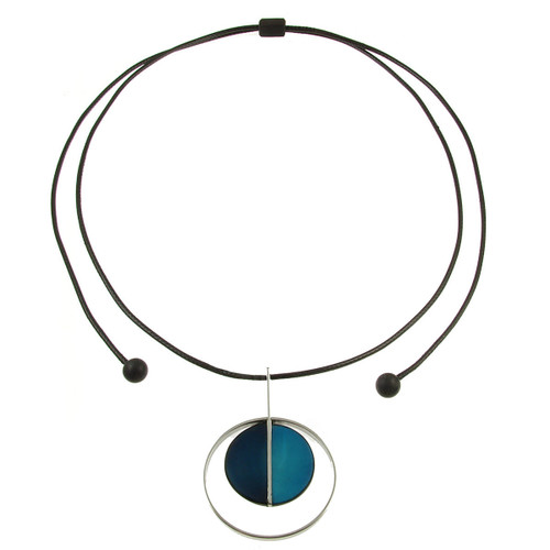 2207-22 - TWO TONE ADJUSTABLE PENDANT - 32" SEA BLUES